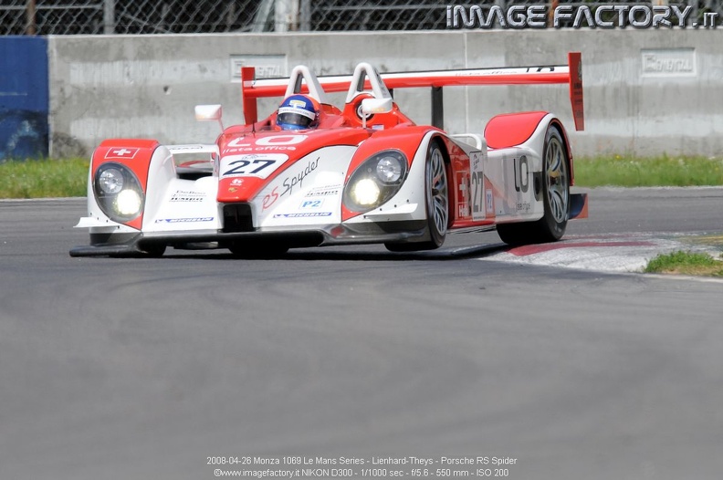 2008-04-26 Monza 1069 Le Mans Series - Lienhard-Theys - Porsche RS Spider.jpg